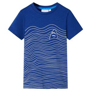 T-shirt til b&oslash;rn str. 128 m&oslash;rkebl&aring;