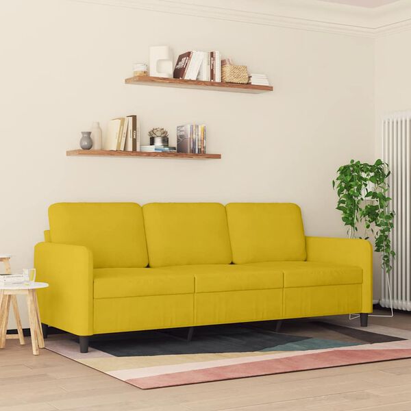vidaXL 3-personers sofa 180 cm velour gul