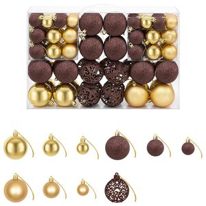 vidaXL julekugles&aelig;t 100 stk. 3/4/6 cm brun/bronzefarvet/guldfarvet