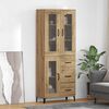 vidaXL Highboard Artisan Egetr&aelig; 69,5 x 34 x 180 cm Konstrueret tr&aelig;