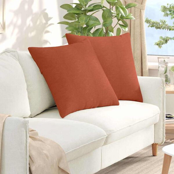 vidaXL Sofapuder 2 pcs R&oslash;d orange 80 x 80 cm Velourstof