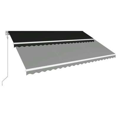 vidaXL foldemarkise automatisk betjening 500 x 300 cm antracitgrå