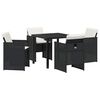 vidaXL Have Spisebordss&aelig;t 5 stk. Sort polyrattan