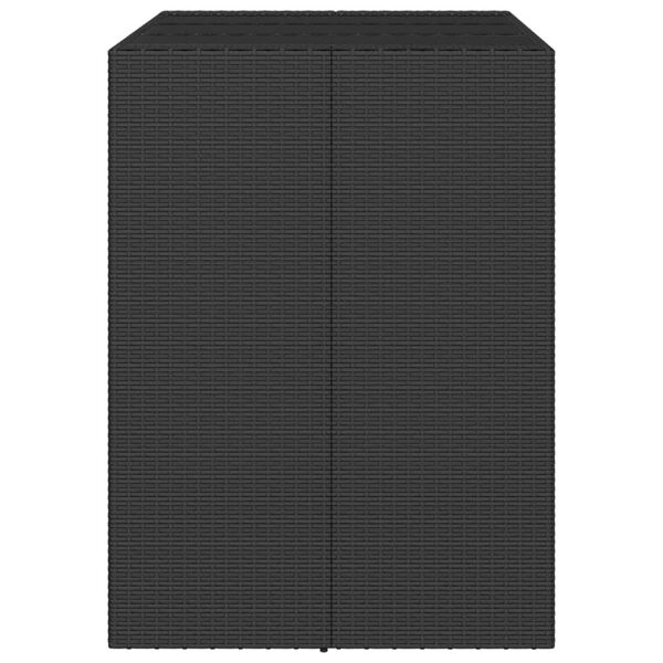 vidaXL barbord med glasplade 105x80x110 cm polyrattan sort
