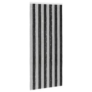 vidaXL Insektgardin i chenille Gr&aring; og sort 100 x 230 cm 100% PP