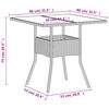 vidaXL havebord med glastop 80x80x75 cm polyrattan hvid