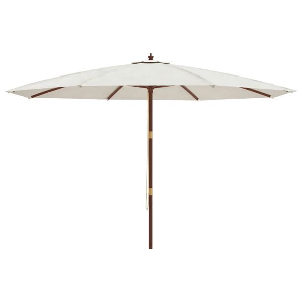 vidaXL haveparasol med træstang 400x273 cm sandfarvet