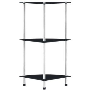 vidaXL reol 3 hylder 30x30x67 cm h&aelig;rdet glas sort