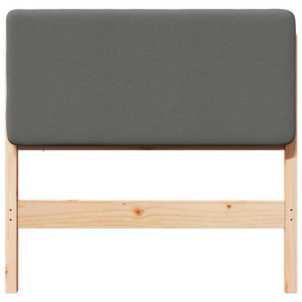 vidaXL Polstret sengegavl Brun og Lys Gr&aring; 100 cm Massiv fyrretr&aelig;