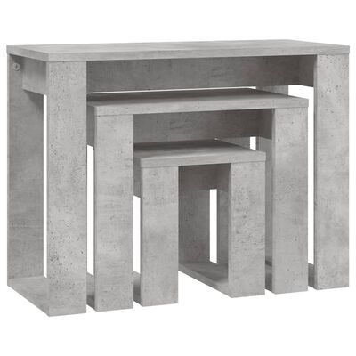 vidaXL indskudsborde 3 stk. konstrueret træ betongrå