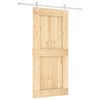 vidaXL Skyded&oslash;r Natur og hvid 95 x 210 cm Massivt Fyrretr&aelig;
