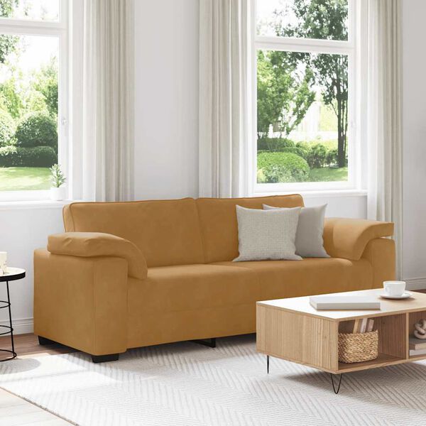 vidaXL 3-personers sofa 220x77x82 cm fl&oslash;jl brun