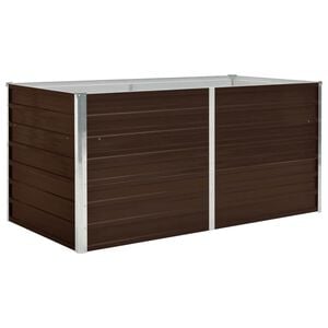 vidaXL h&aelig;vet plantekasse 160 x 80 x 77 cm galvaniseret st&aring;l brun