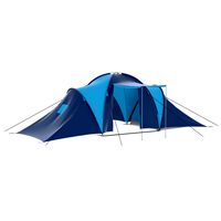 vidaXL campingtelt 9 personer stof mørkeblå og blå