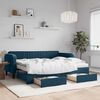 vidaXL daybed med udtr&aelig;k og skuffer 90x200 cm velour bl&aring;