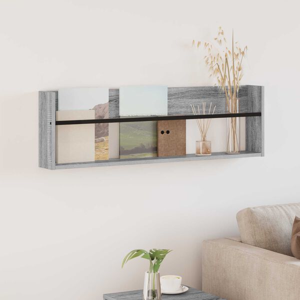 vidaXL Magasin Rack Gr&aring; Sonoma 100 x 12 x 30 cm Konstrueret tr&aelig;