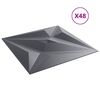 vidaXL V&aelig;gpaneler Stjerne 48 pcs Star Gr&aring; 50 x 50 cm XPS Skum