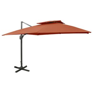 vidaXL h&aelig;ngeparasol med dobbelt top 300x300 cm terrakotta