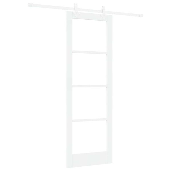vidaXL Skyded&oslash;r Hvid 73,5 x 211 cm Massivt fyrretr&aelig; og glas