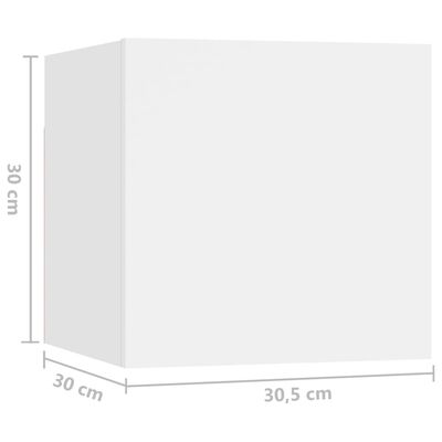 vidaXL sengeskabe 2 stk. 30,5x30x30 cm hvid