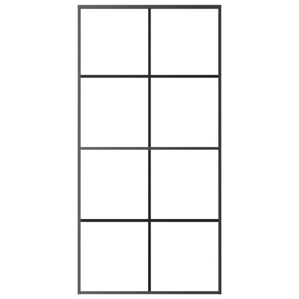 vidaXL skydedør 102,5x205 cm sikkerhedsglas og aluminium sort
