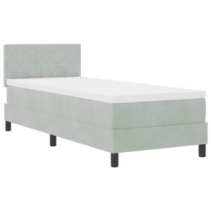 vidaXL LED Box Spring Bed med hovedg&aelig;rde Lysegr&aring; 80 x 200 cm Fl&oslash;jl