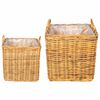 vidaXL Blomsterkurv GENDT 2 stk. Naturlig Brun Kubu rattan
