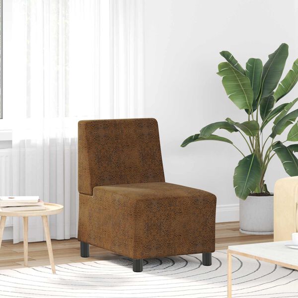 vidaXL | Sofa Stol | med pude Brun 55 x 74 x 82 cm Faux suede l&aelig;der