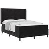 vidaXL Box spring seng med hovedg&aelig;rde Sort 140 x 200 cm Fl&oslash;jl