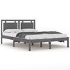 vidaXL sengeramme 135x190 cm Double massivt fyrretr&aelig; gr&aring;