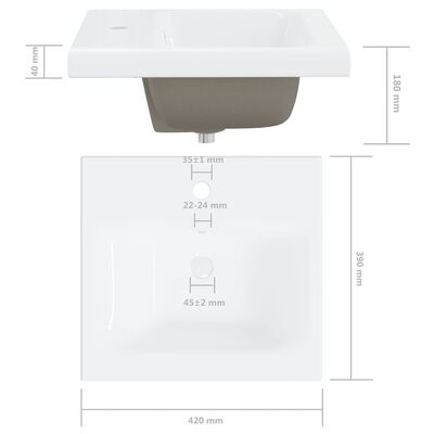 vidaXL vaskeskab med indbygget håndvask spånplade sort