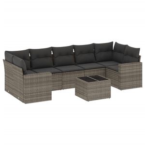 vidaXL sofas&aelig;t til haven 8 dele med hynder polyrattan gr&aring;