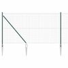 vidaXL Euro Hegn med Spidser 10 x 1,4 m PVC-belagt st&aring;l Gr&oslash;n Mesh