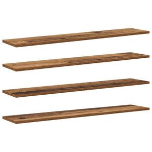 vidaXL Boghylde Br&aelig;t 4 pcs Brun 100 x 20 x 1,5 cm Konstrueret tr&aelig;