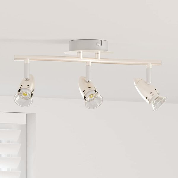 vidaXL Loftsspot med spotlights Nikkel 36,5 x 10 x 12,5 cm Metal