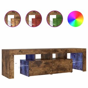 vidaXL tv-bord med LED-lys 140x36,5x40 cm r&oslash;get egetr&aelig;sfarve