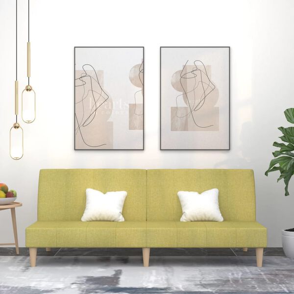 vidaXL 2-personers sovesofa stof gr&oslash;n