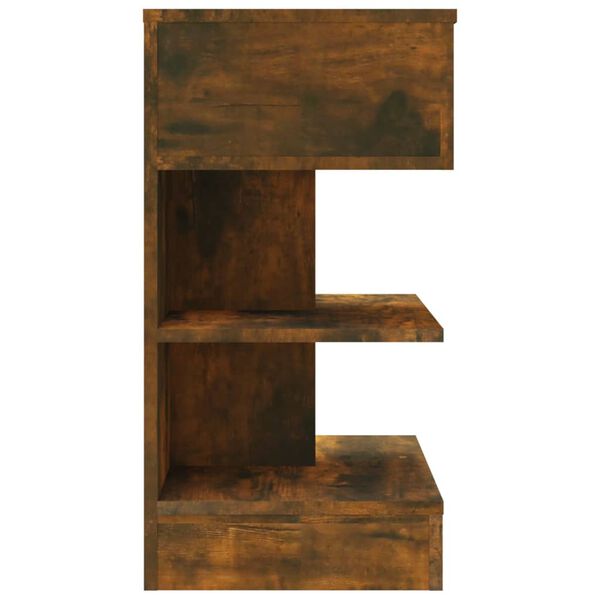 vidaXL sengebord 40x35x65 cm konstrueret tr&aelig; r&oslash;get egetr&aelig;sfarve