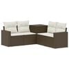 vidaXL Sofa S&aelig;t 5 stk. Brun og Creme Hvid Poly Rattan og St&aring;l