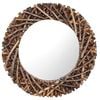 vidaXL v&aelig;gspejl 60 cm teak rund