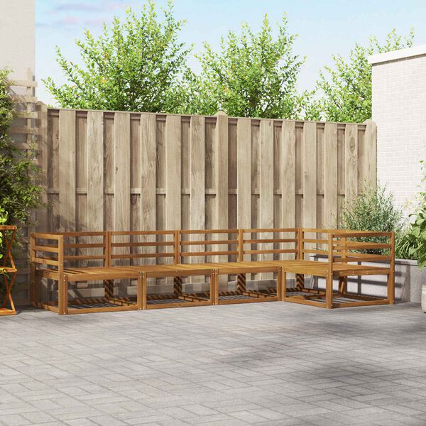 vidaXL Udend&oslash;rs sofagruppe 5 pcs Naturfarvet Massivt Akacietr&aelig;