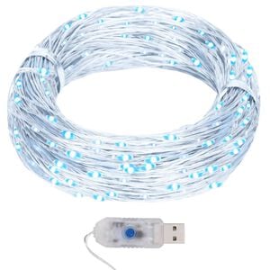 vidaXL fairylights-lysk&aelig;de 40 m 400 LED'er 8 funktioner kold hvid