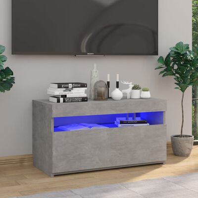 vidaXL tv-bord med LED-lys 75x35x40 cm betongrå