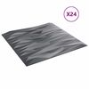 vidaXL V&aelig;gpaneler 24 pcs Sten gr&aring; 50 x 50 cm XPS Skum