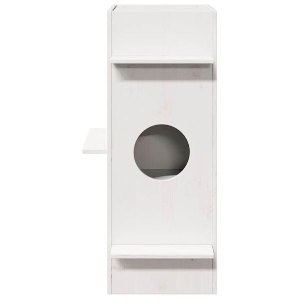 vidaXL kattehus 43x43x90 cm massivt fyrretr&aelig; hvid