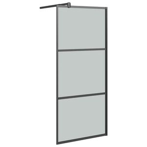 vidaXL brusev&aelig;g 80x195 cm m&oslash;rkt sikkerhedsglas sort