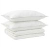 vidaXL Dyne- og puddes&aelig;t 3 stk. 135x220 cm Sommer 200 GSM Uld Hvid