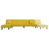 vidaXL L-formet sovesofa 255x140x70 cm velour gul