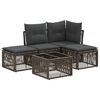 vidaXL Havesofa S&aelig;t 5 stk. Gr&aring; polyrattan