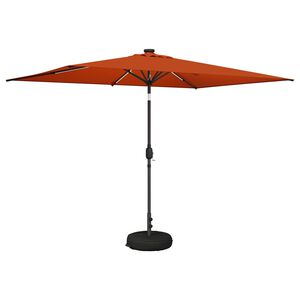 vidaXL Haveparasol med LED lys og fod 200 x 300 cm Polyester